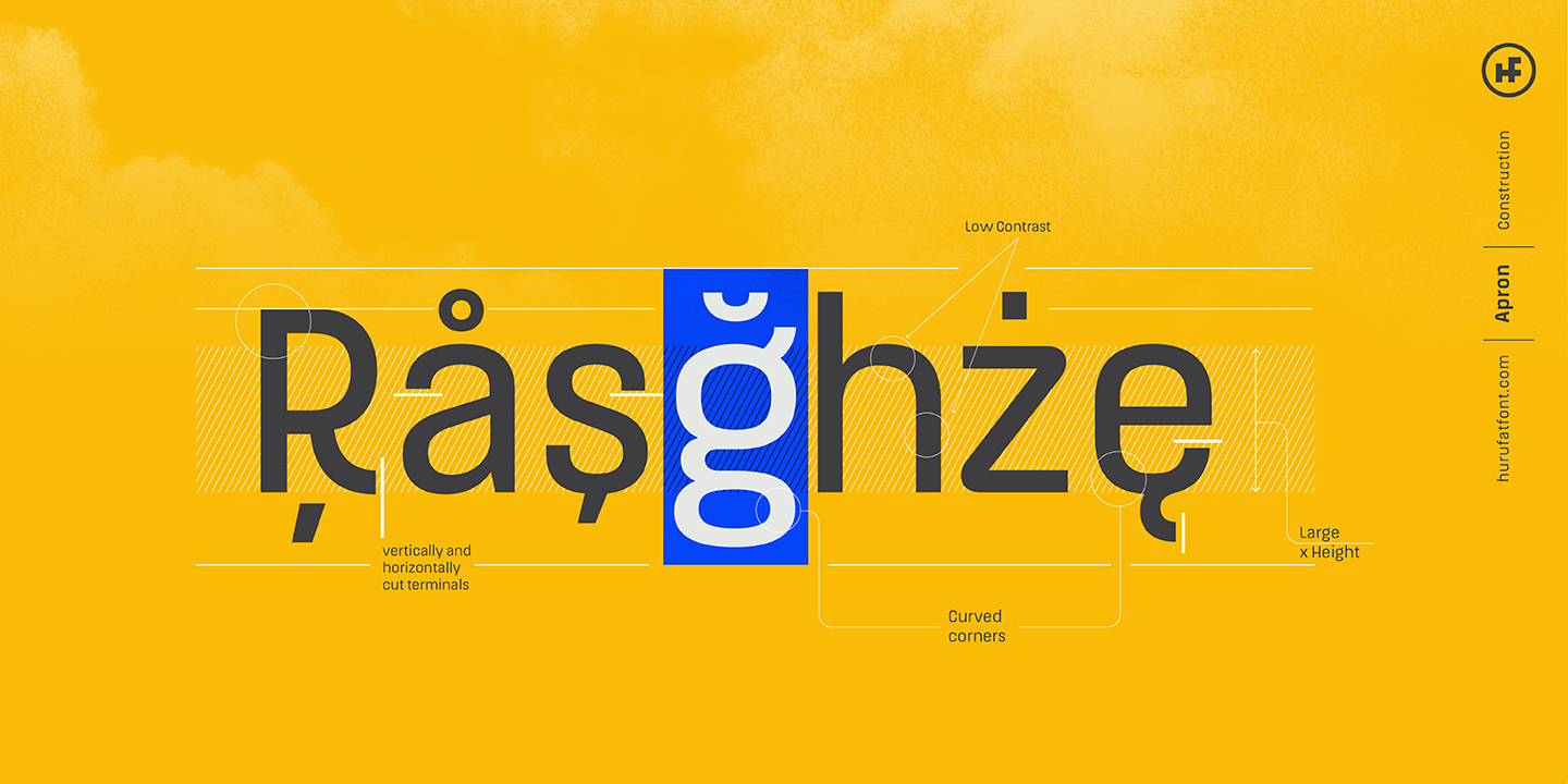 Przykład czcionki Apron Condensed Light Italic